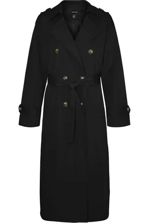 VERO MODA Frakke, Dame, Sort, S, Polyester, Sort Knappet Jakke - Polyester Kvinder