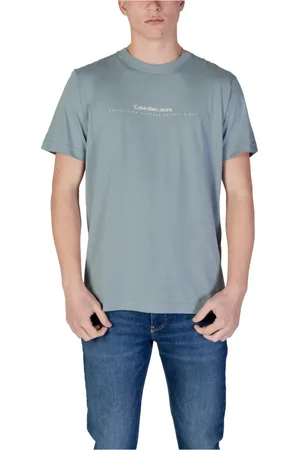 Calvin Klein Top, Herre, Grøn, L, Bomuld, Grøn Bomuldst-shirt til Mænd