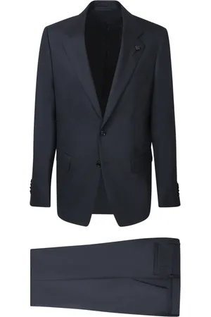 LARDINI Jakkesæt, Herre, Blå, L, Uld, Elegant Blå Ulddragt