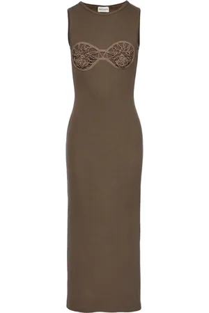 MAGDA BUTRYM Kjole, Dame, Grøn, XS, Khaki Kjole Re25 Elegant Mode