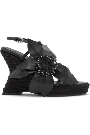 Castaner Sko, Dame, Sort, 41 EU, Læder, Kile Sandal 12 CM