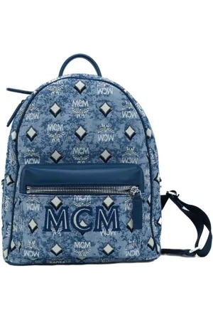 MCM Taske, Dame, Blå, ONE SIZE, Uld, Blå Denim Mini Rygsæk Stilfuldt Tilbehør