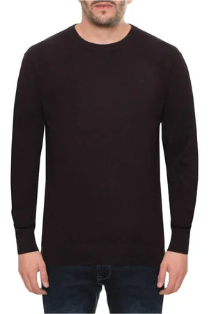 Sergio Tacchini Strik, Herre, Rød, S, Uld, Uld Rund Hals Sweater med Synligt Logo