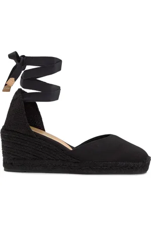 Castaner Sko, Dame, Sort, 36 EU, Bomuld, Espadril MED Kilehæl PÅ 7 CM