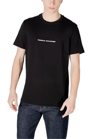 Armani Exchange Top, Herre, Sort, XL, Bomuld, Sort Bomulds T-shirt Kort Ærme