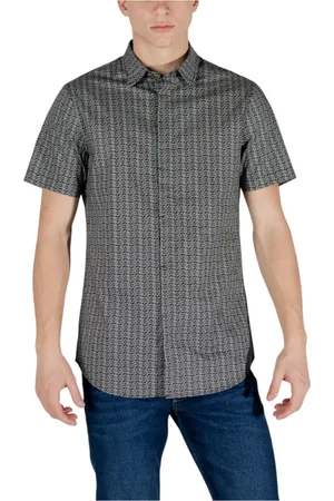 Armani Exchange Skjorte, Herre, Sort, XL, Bomuld, Pinstripe Klassisk Krave Skjorte