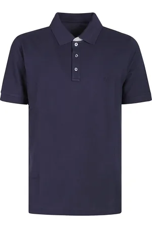FAY Top, Herre, Blå, XL, Bomuld, Bicolor Polo Shirt med Dobbelt Krave