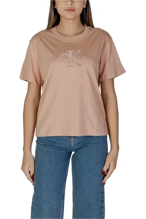 Calvin Klein Top, Dame, Lyserød, XS, Bomuld, Logo Tee Classic Fit