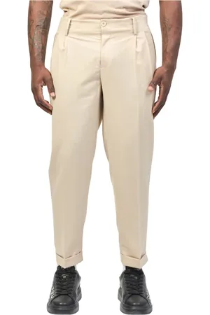 John Richmond Bukser, Herre, , 2XL, Uld, Sand Bukser med Pences og Lommer