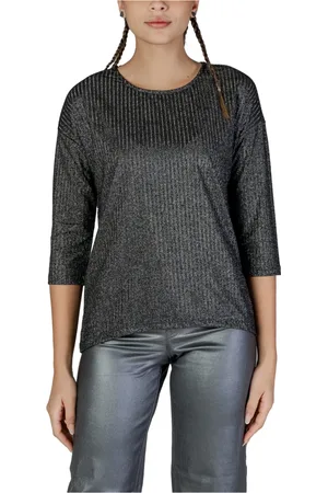 VERO MODA Top, Dame, Sort, M, Polyester, Sort Glitter Langærmet Top