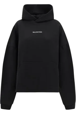 Balenciaga Sweathshirts & Hoodies, Dame, Sort, M, Bomuld, Streetwear Hoodie med ikonisk logo