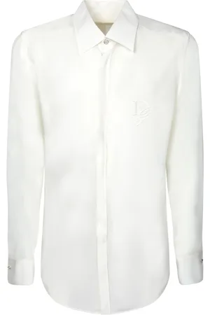 Dolce & Gabbana Skjorte, Herre, Hvid, L, Hvid Silkeskjorte, Klassisk Krave
