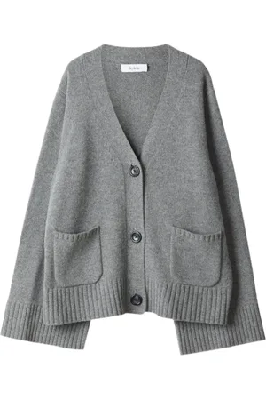 Stylein Strik, Dame, Grå, XL, Uld, Grå Merino Cardigan med V-Hals