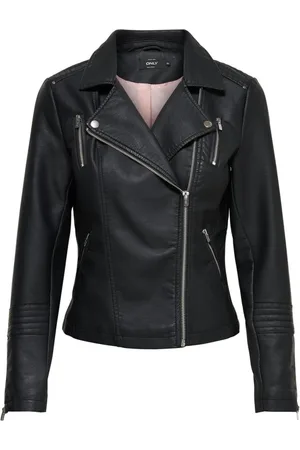 ONLY Jakke, Dame, Sort, S, Polyester, Sort Moto Jakke Langærmet