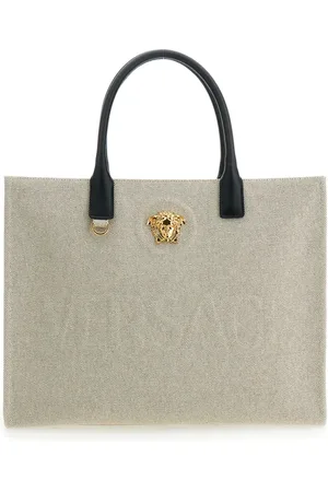 VERSACE Taske, Dame, Hvid, ONE SIZE, Læder, Hvid Tote taske med Medusa plakette