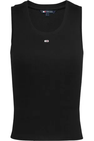 Tommy Hilfiger Top, Dame, Sort, XS, Bomuld, Elegant Rund Hals Tank Top