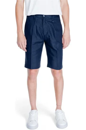 Antony Morato Shorts, Herre, Blå, 2XL, Linned, Blå Linnedshorts Klassisk Pasform