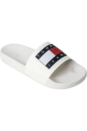 Tommy Hilfiger Sko, Dame, Hvid, 37 EU, Klassiske Hvide Slides Kvinder Tøfler