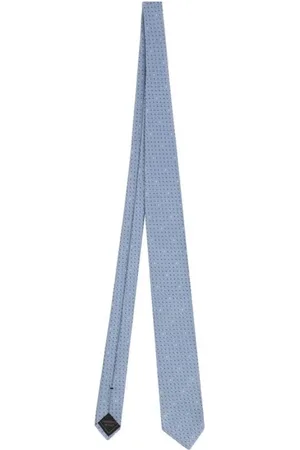 BRIONI Tilbehør, Herre, Blå, ONE SIZE, Uld, Elegant Silke Slips med Geometrisk Mønster