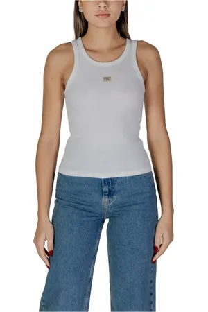 Calvin Klein Top, Dame, Hvid, M, Bomuld, Hvid Ribbet Tank Top