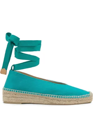 Castaner Sko, Dame, Grøn, 38 EU, Bomuld, Espadril MED Kilehæl PÅ 4 CM