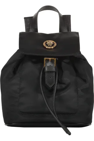 VERSACE Taske, Dame, Sort, ONE SIZE, Læder, Nylon rygsæk med læderdetaljer