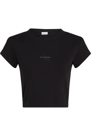 Calvin Klein Top, Dame, Sort, S, Bomuld, Sort kortærmet T-shirt