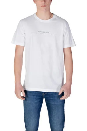 Calvin Klein Top, Herre, Hvid, L, Bomuld, Hvid Bomuld Kortærmet T-Shirt