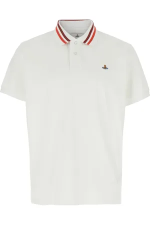 Vivienne Westwood Top, Herre, Hvid, XL, Bomuld, Hvid Polo Shirt med Orb Logo