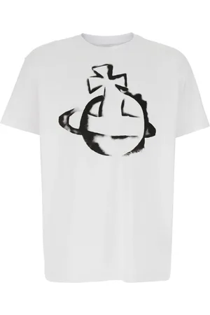 Vivienne Westwood Top, Herre, Hvid, L, Bomuld, Orb Logo Print T-Shirt