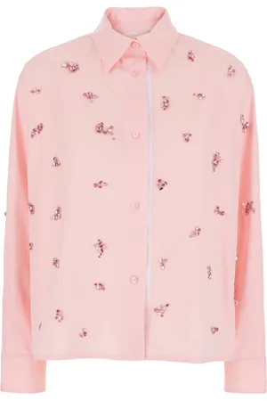 Des Phemmes Bluser & Skjorter, Dame, Lyserød, XS, Bomuld, Rosa Bomuldsskjorte med klassisk krave