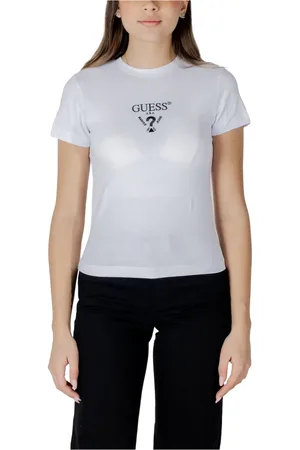 Guess Top, Dame, Hvid, XS, Bomuld, Hvidt Trykt T-shirt til Kvinder
