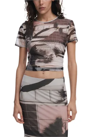 Desigual Top, Dame, Sort, S, Uld, Sort Trykt T-shirt til Kvinder