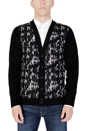 Antony Morato Strik, Herre, Sort, XL, Uld, Herre Cardigan Regular Fit Efterår/Vinter Kollektion
