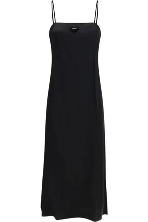 Prada Kjole, Dame, Sort, 2XS, Silkekjole med tynde stropper