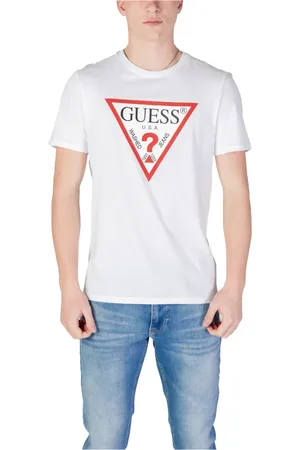 Guess Top, Herre, Hvid, L, Bomuld, Bomuld Rund Hals Undertøj