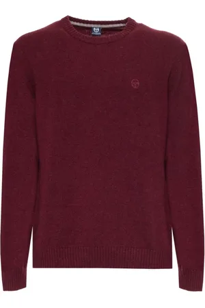 Sergio Tacchini Strik, Herre, Rød, S, Uld, Uldblandet ensfarvet sweater med ribkanter og synligt logo