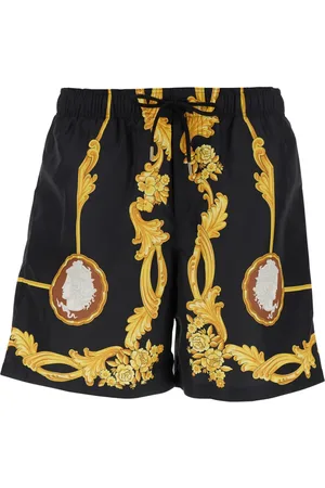 VERSACE Badetøj, Herre, Sort, 2XL, Sort Hav Cameo Print Badedragt