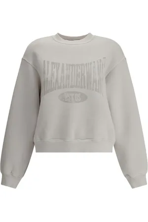 Alexander Wang Sweathshirts & Hoodies, Dame, Hvid, S, Bomuld, Monogram Grafisk Crew Sweatshirt