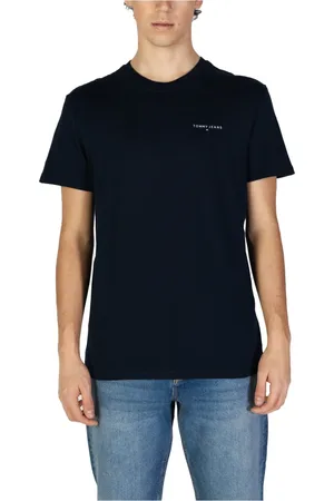Tommy Hilfiger Top, Herre, Blå, XL, Bomuld, Blå Crew Neck Tee
