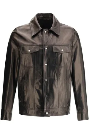 SALVATORE SANTORO Jakke, Herre, Brun, 2XL, Læder, Klassisk læderjakke