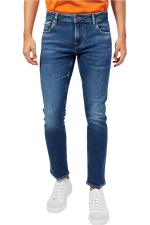 Guess Jeans, Herre, Blå, W34, Bomuld, Blå Skinny Bomuld Jeans