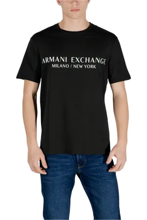 Armani Exchange Top, Herre, Sort, XS, Bomuld, Sort Bomuldst-shirt, Kort Ærme