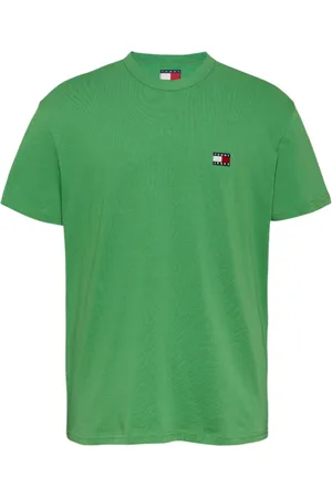 Tommy Hilfiger Top, Herre, Grøn, M, Bomuld, Grøn Bomuld Rund Hals T-Shirt
