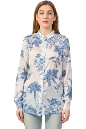 Guess Bluser & Skjorter, Dame, Flerfarvet, XS, Polyester, Blomstret knap-op skjorte
