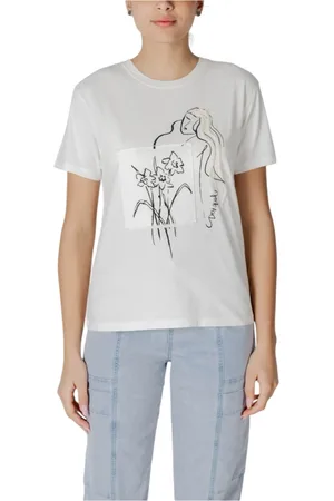Desigual Top, Dame, Hvid, S, Bomuld, Stilfuld Trykt Bomuld T-Shirt