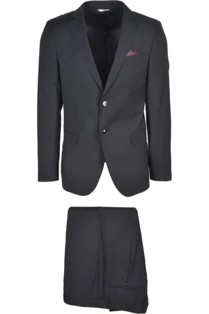 Manuel Ritz Jakkesæt, Herre, Sort, L, Uld, Sort Fleece Uld Reversdragt
