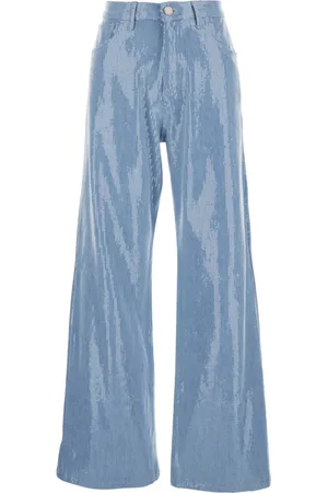FEDERICA TOSI Jeans, Dame, Blå, W26, Denim, Paillet Blå Jeans til Kvinder