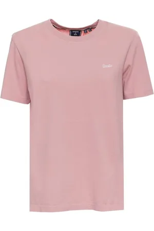 Superdry Top, Dame, Lyserød, L, Bomuld, Broderet Logo T-shirt til kvinder