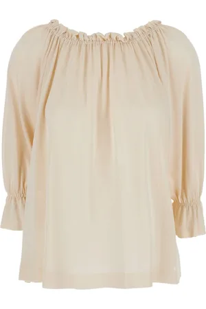 Alberta Ferretti Bluser & Skjorter, Dame, , L, Plisseret Top Viskose Kvinde